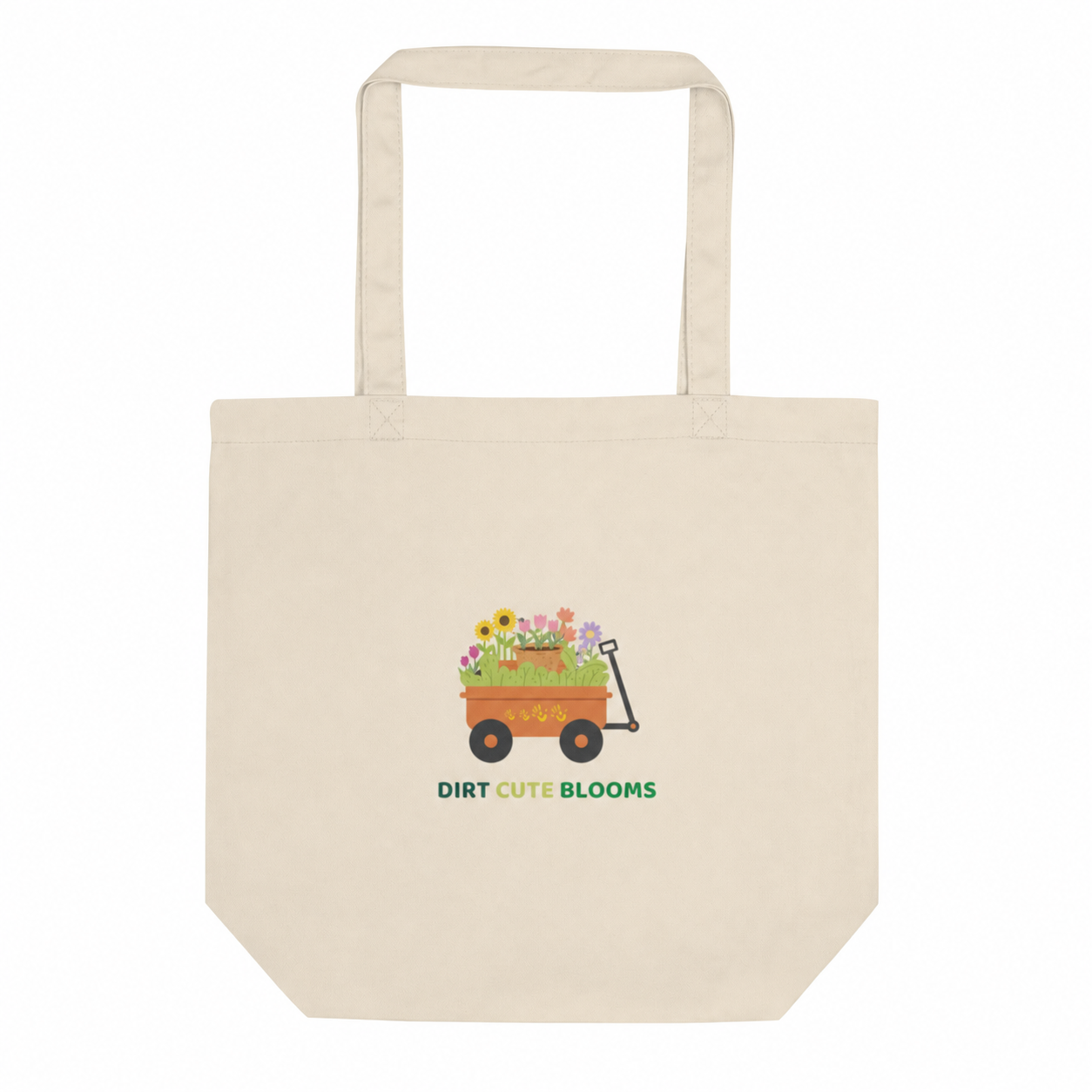 Dirt Cute Blooms organic cotton tote bag in Oyster